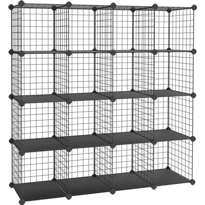 Organizzatore di stoccaggio in filo metallico Songmics 16 Cubi - Armadio DIY e scaffale modulare Organizzatore di stoccaggio in filo metallico Songmics 16 Cubi - Armadio DIY e scaffale modulare