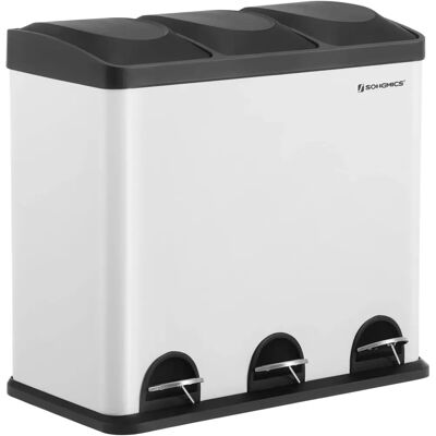 SONGMICS 54L Mülleimer - Stahlpedal mit 3 Fächern SONGMICS 54L Mülleimer - Stahlpedal mit 3 Fächern