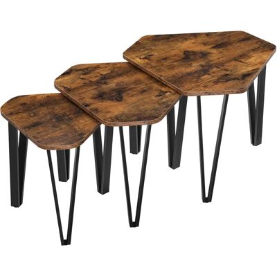 VASAGLE Marke Stapelbare Kaffeetisch-Set aus 3 Tischen - Kaffeetische VASAGLE Marke Stapelbare Kaffeetisch-Set aus 3 Tischen - Kaffeetische