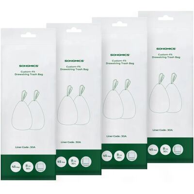 SONGMICS Weiße Schwerlast-Zippertüten - Müllbeutel für 30L & 60L Behälter SONGMICS Weiße Schwerlast-Zippertüten - Müllbeutel für 30L & 60L Behälter