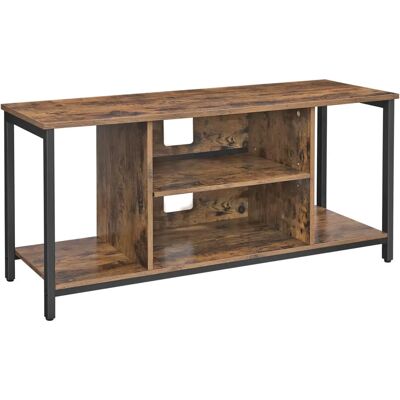 VASAGLE TV Stand for TV up to 50 Inches - Open Shelves - Rustic Brown & Black VASAGLE TV Stand for TV up to 50 Inches - Open Shelves - Rustic Brown & Black