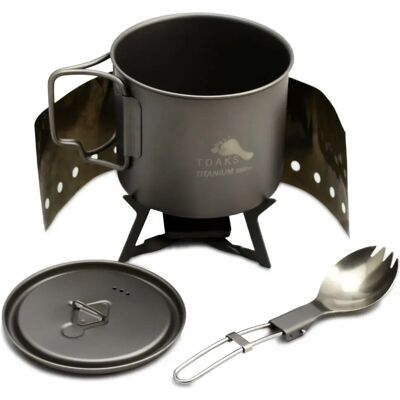 Système de Cuisine en Titane Ultraléger TOAKS - Équipement de Camping - Publicité Système de Cuisine en Titane Ultraléger TOAKS - Équipement de Camping - Publicité