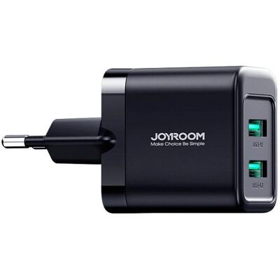 Joyroom JR-TCN01 Dual USB-Ladegerät - Schnelles Laden, 12W, Schwarz Joyroom JR-TCN01 Dual USB-Ladegerät - Schnelles Laden, 12W, Schwarz