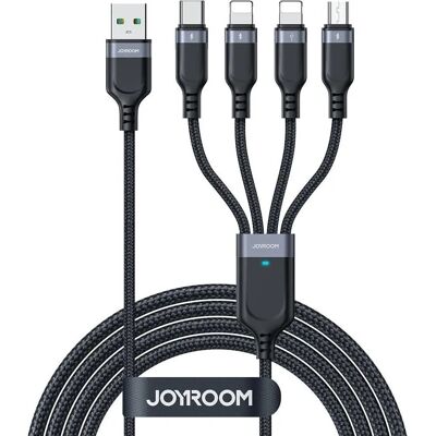 Joyroom USB 4-i-1 Kabel - 1,2m, Svart Joyroom USB 4-i-1 Kabel - 1,2m, Svart