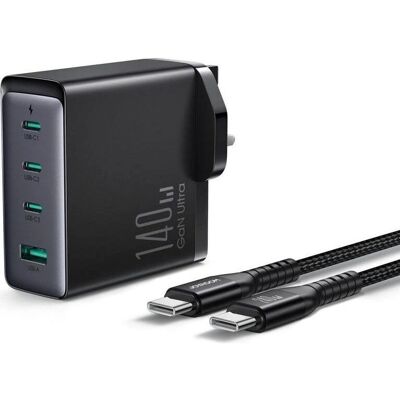 Caricatore GaN Joyroom UK JR-TCG05UK 140W 3x USB-C + USB-A + Cavo Caricatore GaN Joyroom UK JR-TCG05UK 140W 3x USB-C + USB-A + Cavo