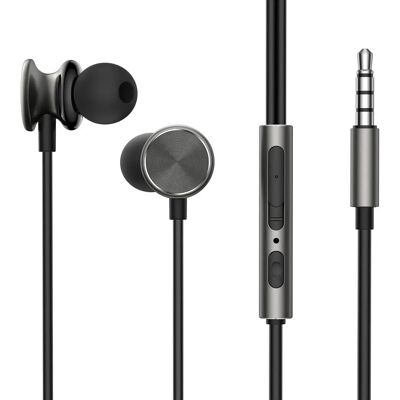 Joyroom JR-EW03 Kabelgebundene In-Ear-Kopfhörer - Dunkelgrau Joyroom JR-EW03 Kabelgebundene In-Ear-Kopfhörer - Dunkelgrau