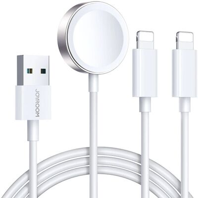 Joyroom S-IW007 3-in-1 mágneses USB-A töltőkábel - Fehér Joyroom S-IW007 3-in-1 mágneses USB-A töltőkábel - Fehér