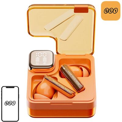 Bezprzewodowe słuchawki QCY MeloBuds Neo T31 - Bluetooth 5.3 - Pomarańczowe Bezprzewodowe słuchawki QCY MeloBuds Neo T31 - Bluetooth 5.3 - Pomarańczowe
