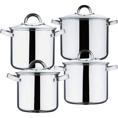 Renberg 8-tlg. Kochgeschirr-Set aus Edelstahl - Induktionsgeeignet Renberg 8-tlg. Kochgeschirr-Set aus Edelstahl - Induktionsgeeignet