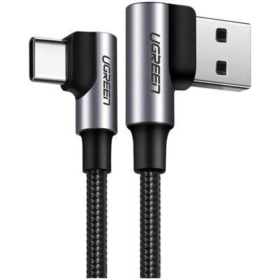 Ugreen USB-C Kabel mit 90° Winkel - Quick Charge 3.0 - 0,5m - Grau Ugreen USB-C Kabel mit 90° Winkel - Quick Charge 3.0 - 0,5m - Grau