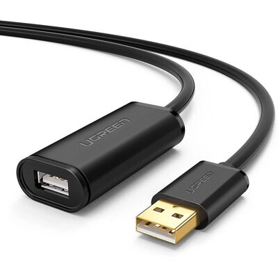 Ugreen USB 2.0 Verlängerungskabel - 10m, Schwarz Ugreen USB 2.0 Verlängerungskabel - 10m, Schwarz