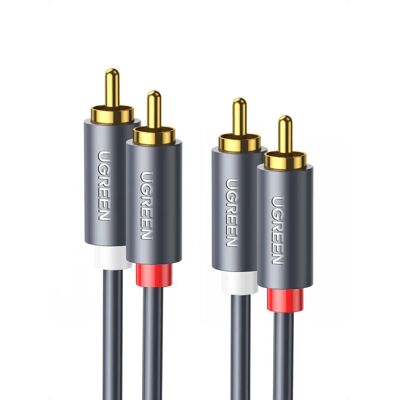 Câble audio Ugreen 2RCA à 2RCA - 2m Noir - Publicité Câble audio Ugreen 2RCA à 2RCA - 2m Noir - Publicité