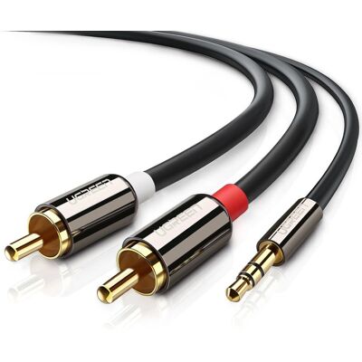 Ugreen Audiokabel - 3m, 2x RCA, 3,5 mm - Stereo Adapter Ugreen Audiokabel - 3m, 2x RCA, 3,5 mm - Stereo Adapter