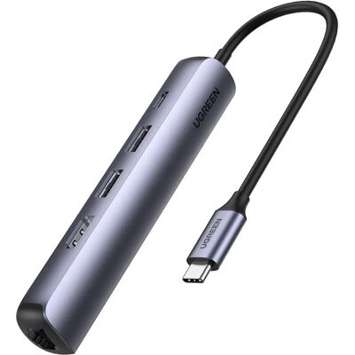 Ugreen 10919 Ultra Slank 5-i-1 USB-C Hub - Laptop Dockingstasjon Ugreen 10919 Ultra Slank 5-i-1 USB-C Hub - Laptop Dockingstasjon