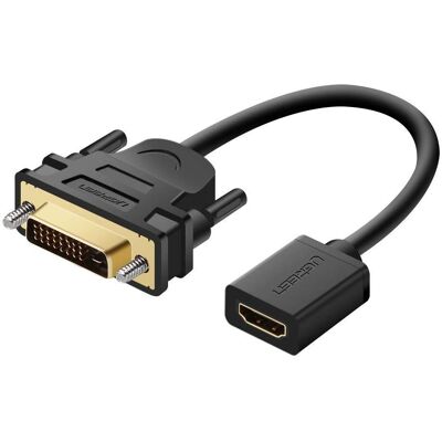 Ugreen DVI-auf-HDMI Adapterkabel - 0,15m - Schwarz - Videoübertragung Ugreen DVI-auf-HDMI Adapterkabel - 0,15m - Schwarz - Videoübertragung