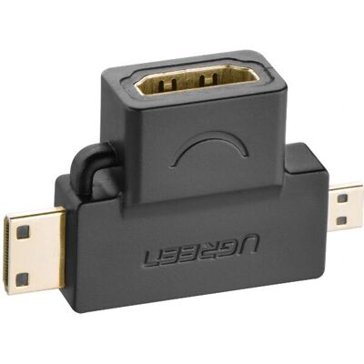 Ugreen 20144 HDMI-Adapter - Mini & Micro HDMI auf HDMI - Schwarz, Gold Ugreen 20144 HDMI-Adapter - Mini & Micro HDMI auf HDMI - Schwarz, Gold