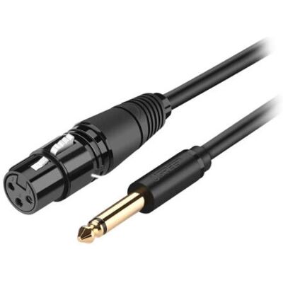 Ugreen 20719 Audiokabel - 2m XLR Buchse auf 6,35mm Stecker - Schwarz Ugreen 20719 Audiokabel - 2m XLR Buchse auf 6,35mm Stecker - Schwarz