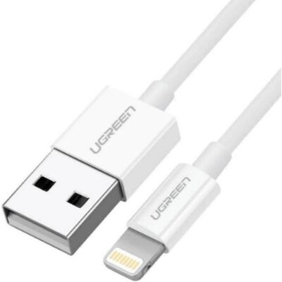 Ugreen 2m Hvit Lightning-kabel - Ladning og Dataoverføring Ugreen 2m Hvit Lightning-kabel - Ladning og Dataoverføring