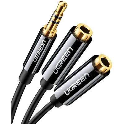 Ugreen Audio Splitter - 3,5 mm Stereo - Schwarz - 25cm Ugreen Audio Splitter - 3,5 mm Stereo - Schwarz - 25cm