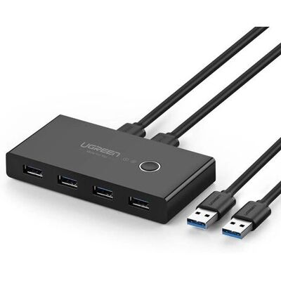 Ugreen USB Hub und Schalter - Unterstützt USB 3.2, 4 Ports - Schwarz Ugreen USB Hub und Schalter - Unterstützt USB 3.2, 4 Ports - Schwarz
