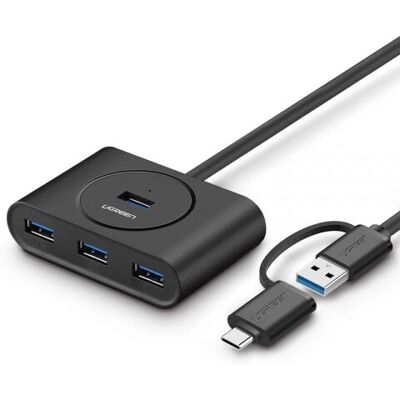 Ugreen Hub USB 4 Porty - USB 3.2 Gen 2, Czarny Ugreen Hub USB 4 Porty - USB 3.2 Gen 2, Czarny