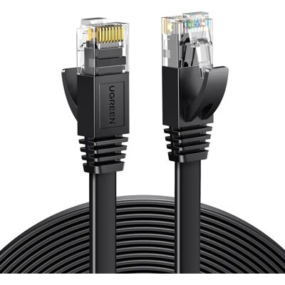 Ugreen Cavo Ethernet LAN Piatto - 10m - Nero Ugreen Cavo Ethernet LAN Piatto - 10m - Nero