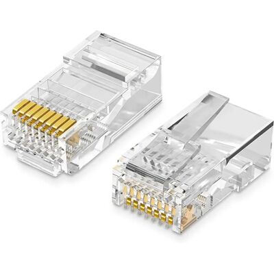 Ugreen Ethernet RJ45 Stecker - 8P/8C, Cat5e, UTP, Transparent - Ethernet-Stecker Ugreen Ethernet RJ45 Stecker - 8P/8C, Cat5e, UTP, Transparent - Ethernet-Stecker