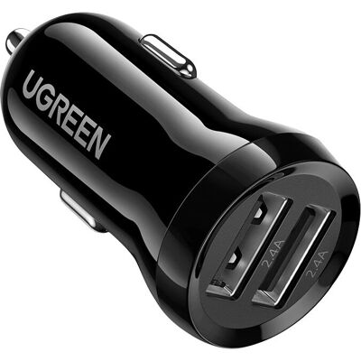 Ugreen Dual USB Cigarettenzünder-Lader - 24W, Schwarz Ugreen Dual USB Cigarettenzünder-Lader - 24W, Schwarz