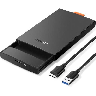 Ugreen 60353 Gehäuse für Festplatten - Unterstützt 2,5" SATA HDD/SSD, USB 3.0, Schwarz Ugreen 60353 Gehäuse für Festplatten - Unterstützt 2,5" SATA HDD/SSD, USB 3.0, Schwarz