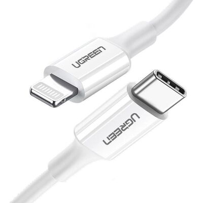 Ugreen USB-C naar Lightning Kabel - 20W, 0,25m, Wit - USB-C naar Lightning Kabel Ugreen USB-C naar Lightning Kabel - 20W, 0,25m, Wit - USB-C naar Lightning Kabel