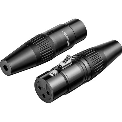 Ugreen - XLR Steckverbinder 3-poliger Stecker female - Schwarz Ugreen - XLR Steckverbinder 3-poliger Stecker female - Schwarz