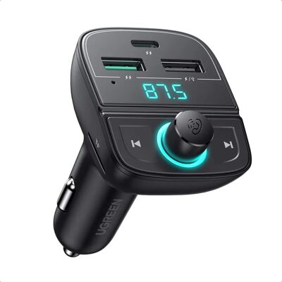 Ugreen Kompakter Bluetooth FM Transmitter - Autolader Ugreen Kompakter Bluetooth FM Transmitter - Autolader