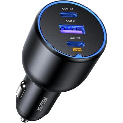 Carregador de carro Ugreen 130W - Carregamento rápido 3 portas Carregador de carro Ugreen 130W - Carregamento rápido 3 portas