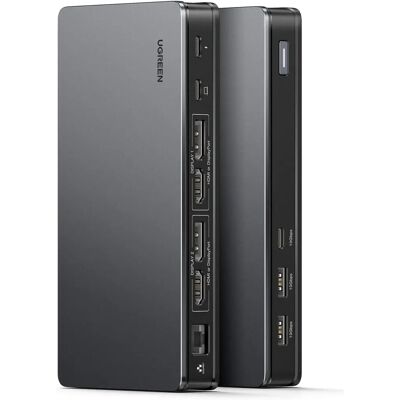Ugreen Hub USB-C to 2x HDMI/2x DisplayPort/2x USB-A/3x USB-C/RJ45 - Grey Ugreen Hub USB-C to 2x HDMI/2x DisplayPort/2x USB-A/3x USB-C/RJ45 - Grey