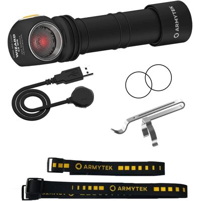 Armytek Wizard C2 WR Kopflampe - Rot, Wiederaufladbar, 1020 Lumen Armytek Wizard C2 WR Kopflampe - Rot, Wiederaufladbar, 1020 Lumen