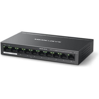 Switch Ethernet Gestionado Mercusys MS110P - 8 Puertos PoE - Montaje en Pared Switch Ethernet Gestionado Mercusys MS110P - 8 Puertos PoE - Montaje en Pared
