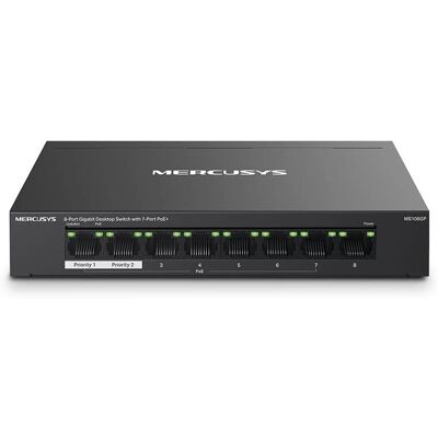 Mercusys MS108GP Switch - Montaggio a parete, Ethernet Gigabit, PoE Mercusys MS108GP Switch - Montaggio a parete, Ethernet Gigabit, PoE