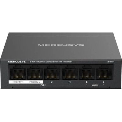 Mercusys MS106P Conmutador de Red - 6 Puertos PoE Ethernet Mercusys MS106P Conmutador de Red - 6 Puertos PoE Ethernet