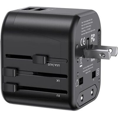 USAMS Reiseadapter - 12W Dual USB EU/US/UK/AU - Kompakter Netzadapter USAMS Reiseadapter - 12W Dual USB EU/US/UK/AU - Kompakter Netzadapter
