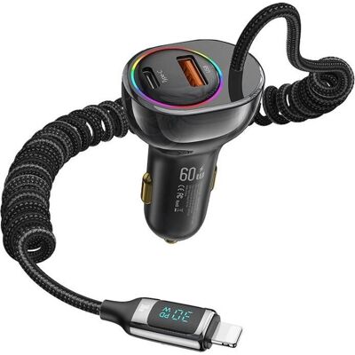 Usams C37 Autoladegerät - Schnellladung, 3 Geräte, 60W Usams C37 Autoladegerät - Schnellladung, 3 Geräte, 60W