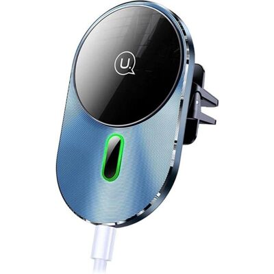 USAMS US-CD170 Magnetische Autohalterung mit kabellosem 15W-Laden - Schwarz USAMS US-CD170 Magnetische Autohalterung mit kabellosem 15W-Laden - Schwarz