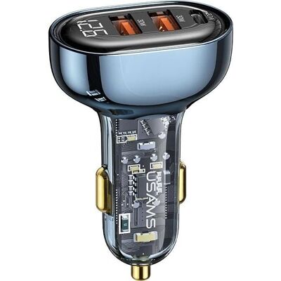 USAMS US-CC159 Autoladegerät - Blau - 80W/125W Schnellladung USB C USAMS US-CC159 Autoladegerät - Blau - 80W/125W Schnellladung USB C