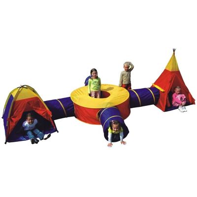 iPlay Kinder Zelt-Set - 7-in-1 Spielhaus mit Tunneln & Rundfahrt iPlay Kinder Zelt-Set - 7-in-1 Spielhaus mit Tunneln & Rundfahrt