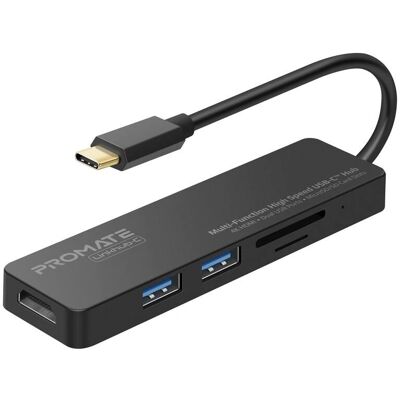 Promate LinkHub-C USB 3.2 Gen 1 Typ-C Schwarz - USB-Hub Promate LinkHub-C USB 3.2 Gen 1 Typ-C Schwarz - USB-Hub