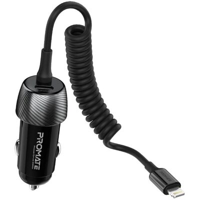 Chargeur Voiture Promate PowerDrive-33PDI - Rapide Lightning 20W USB-C 12-24V - Publicité Chargeur Voiture Promate PowerDrive-33PDI - Rapide Lightning 20W USB-C 12-24V - Publicité