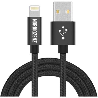 NORDIQZENZ Lightning-kaapeli - 1m Kestävä Trasselfri NORDIQZENZ Lightning-kaapeli - 1m Kestävä Trasselfri
