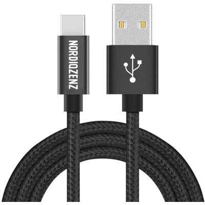NORDIQZENZ USB-C Tekstiilikaapeli - 2m - Musta NORDIQZENZ USB-C Tekstiilikaapeli - 2m - Musta
