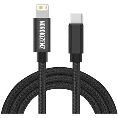 NORDIQZENZ USB-C Lightning tekstiilikaiapeli - 3m - Musta - Kaapeli NORDIQZENZ USB-C Lightning tekstiilikaiapeli - 3m - Musta - Kaapeli