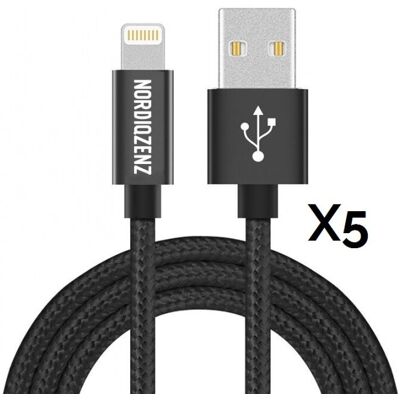 Apple Lightning Kaapeli - 1m - Musta - Kestävä & Tangle-Free Apple Lightning Kaapeli - 1m - Musta - Kestävä & Tangle-Free