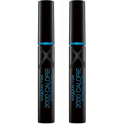 Max Factor 2000 Calorie Vannfast Mascara 2-Pakke Svart 9ml Max Factor 2000 Calorie Vannfast Mascara 2-Pakke Svart 9ml